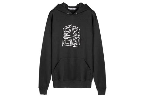 Givenchy 4G Lightning Bolt Print Hooded Sweatshirt Black 